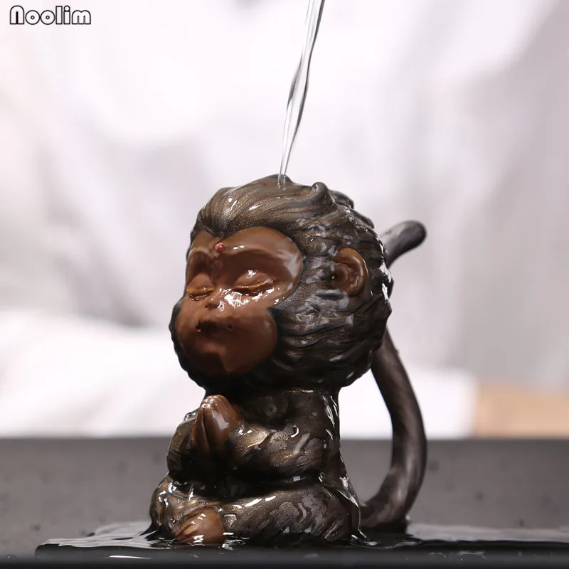 NOOLIM фиолетовый глиняная печь милый обезьянка Король Чай домашнее животное украшения Творческий чай церемония чайная игра чайный поднос украшение автомобиля ремесла