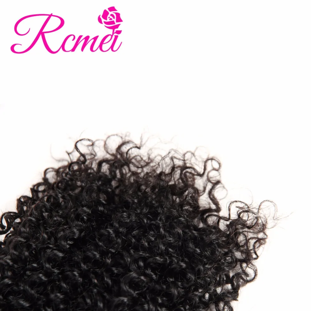 Rcmei перуанский странный вьющиеся Волосы remy 100% человеческих волос пучки