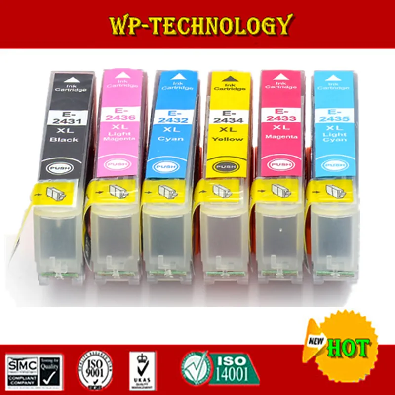 

[ Wholesale ] 1Set Compatible Ink Cartridge for epson T2431 suit For Epson EXPRESSION PHOTO XP-55 XP-760 XP-850 XP-860 XP-950