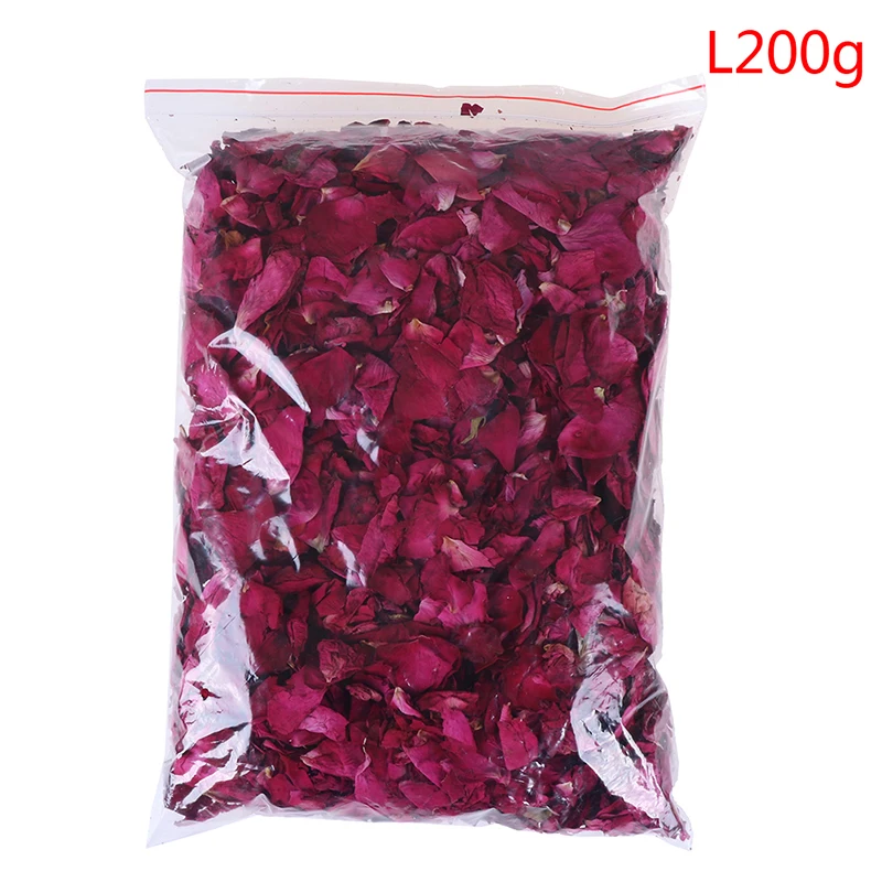 200g Романтический 100 г/200 г Натуральные сушеные лепестки роз для ванны сухие лепестки цветов Спа Отбеливающий душ ароматерапия для купания - Цвет: 200g