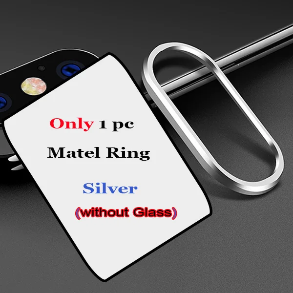 Silver Style 2 Metal Case on For iPhone X Camera Lens Screen Protector Bumper Cover for iPhone XS MAX XR XSMAX X 11 Pro Max Ring Tempered Glass - Цвет: Silver Style 2