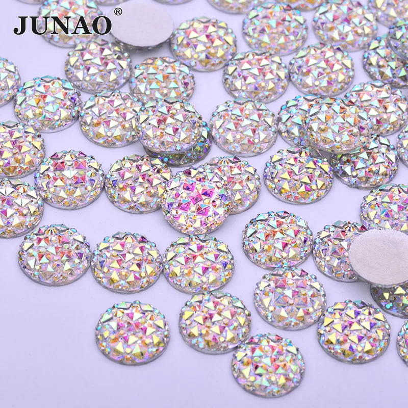 JUNAO 18 20 30 35 мм с блестками большие стразы AB Crystal плоской задней частью кристаллы