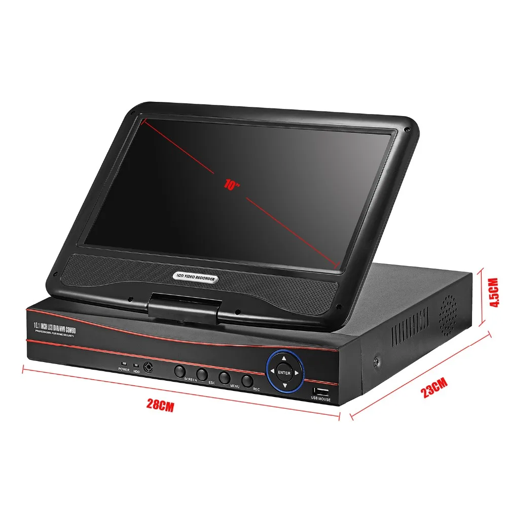 Все в одном AHD камера видеонаблюдения Регистраторы DVR 8CH Встроенный 10 ''ЖК