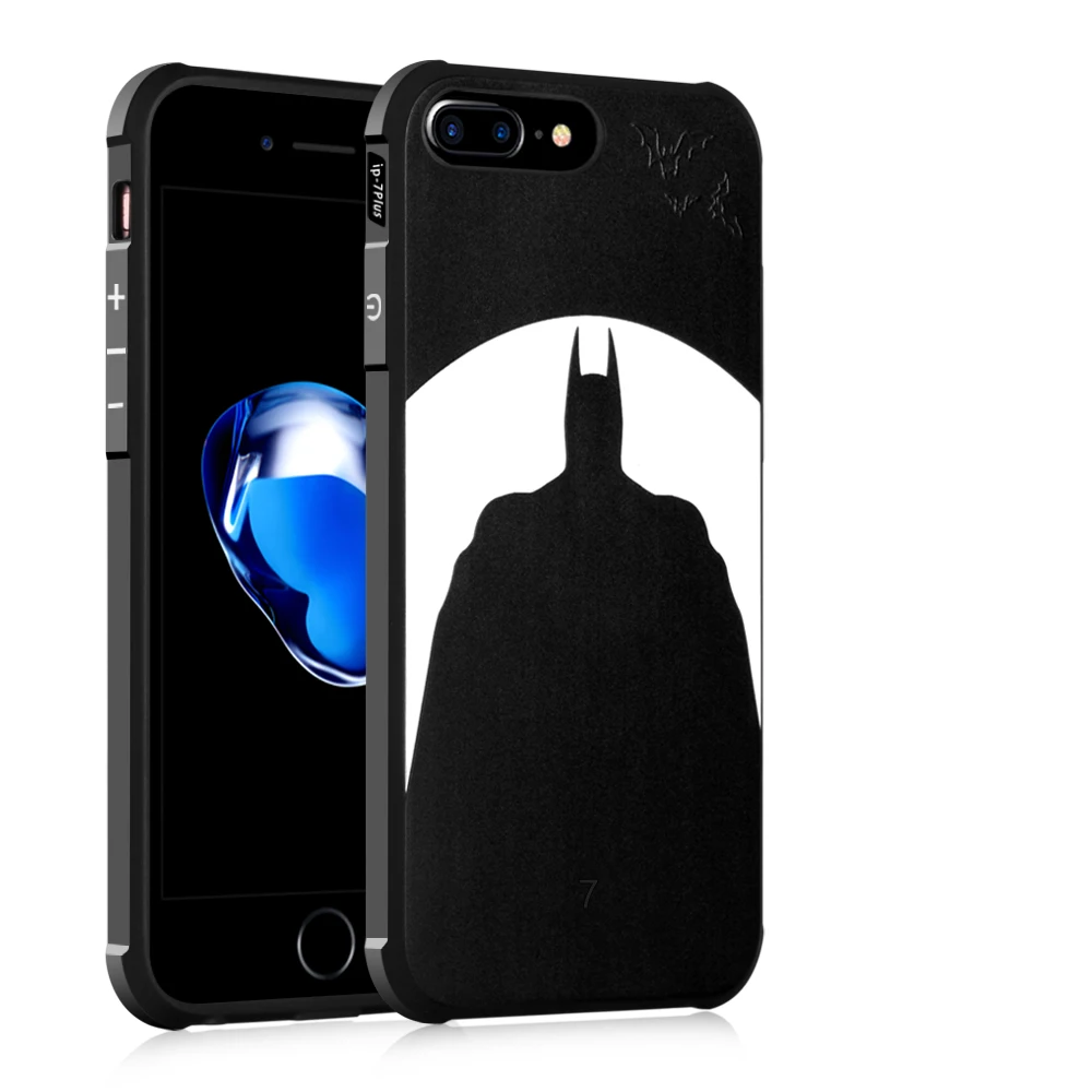 3D Рельеф Печати ультратонкий CaseFor iphone7 7 Плюс Матовое ТПУ Щит 360 градусов полная