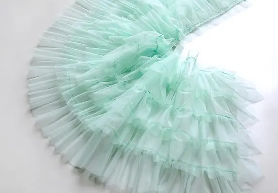 mint green 1 ярд светильник, синий гофрированный тюль, розовая гофрированная сетчатая отделка, платье-пачка из ткани, гофрированная сетка, ткань для кукольного платья, свадебное оформление - Цвет: mint green