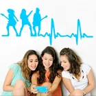 YUYOYU Rockstar с изображением рок-звезды с изображением гитары, певицы, сердцебиения, мое сердце, биты за музыку, с изображением рок-звезды, настенные наклейки на стену