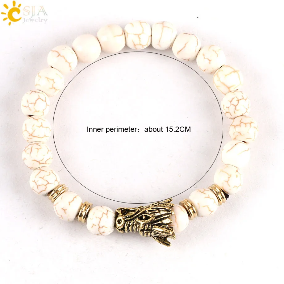 Женский браслет-амулет CSJA в европейском стиле с искусственным камнем античном