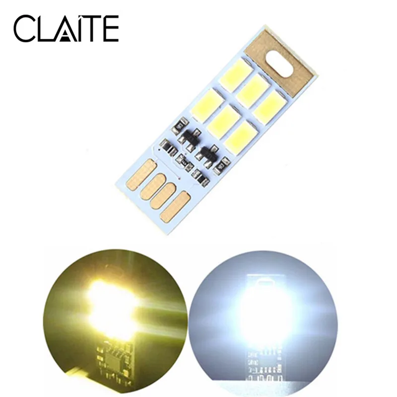 CLAITE мини 1 Вт 6 светодиодный USB Ручной Сенсор плавное