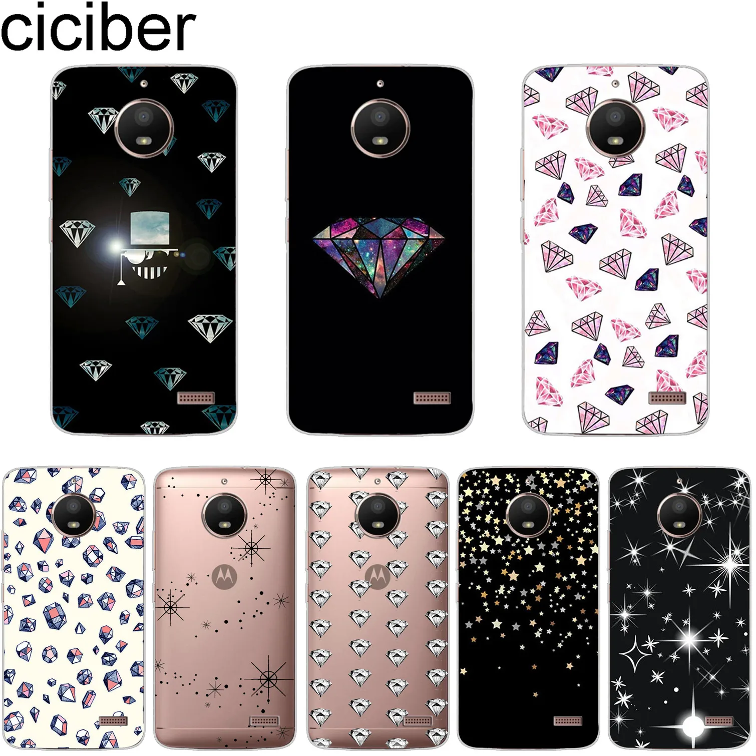 Ciciber Diamond для Motorola Moto ONE C Z2 Z3 G5 G4 G5S G6 P30 E3 E4 E5 Plus Play Power X4 чехлы телефонов мягкие из ТПУ