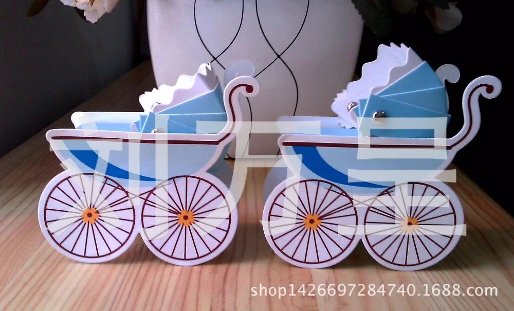 100 шт./лот детская коляска коробка конфет бутылочка для душа крещения вечерние