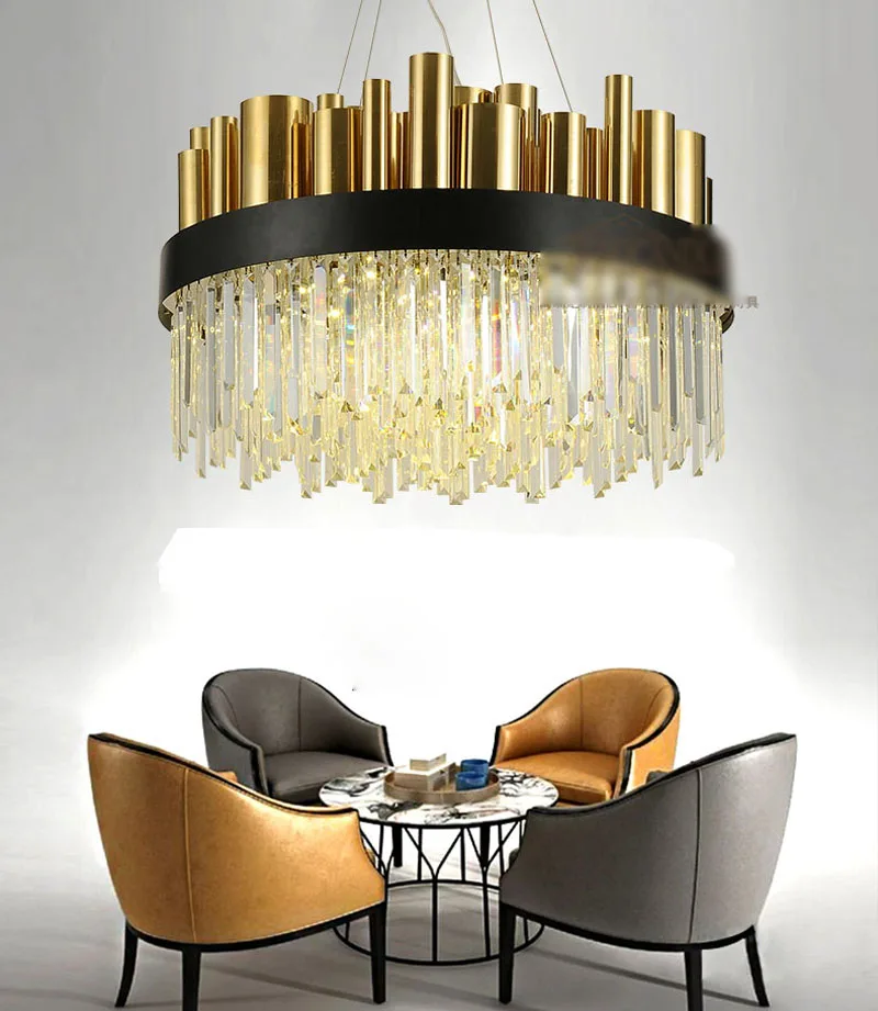 Пост современная люстра для гостиной из нержавеющей стали бронзовая простая