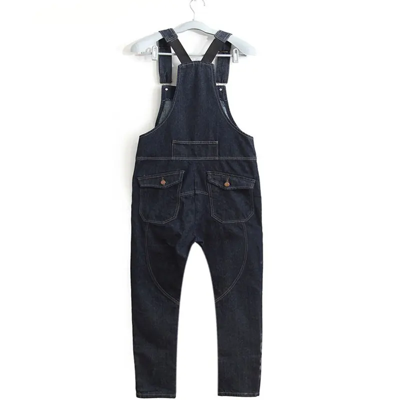 

Hot 2018 New Boys denim bib pants harem pants male casual men's spaghetti strap pants suspenders jeans denim overalls 28-32 33