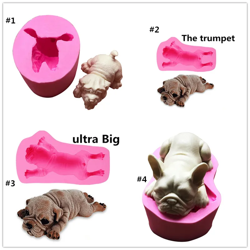 Гаджеты очень большая 3D форма для торта Shar Pei мыла собаки силиконовая