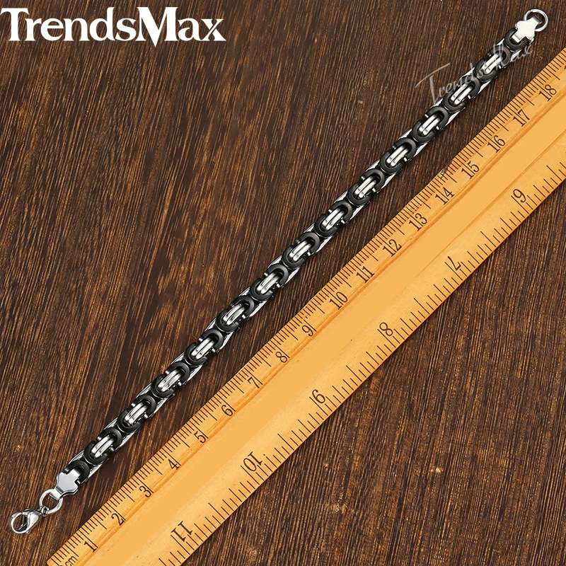 Черный мужской браслет кольцо ювелирный набор из нержавеющей стали Византийская