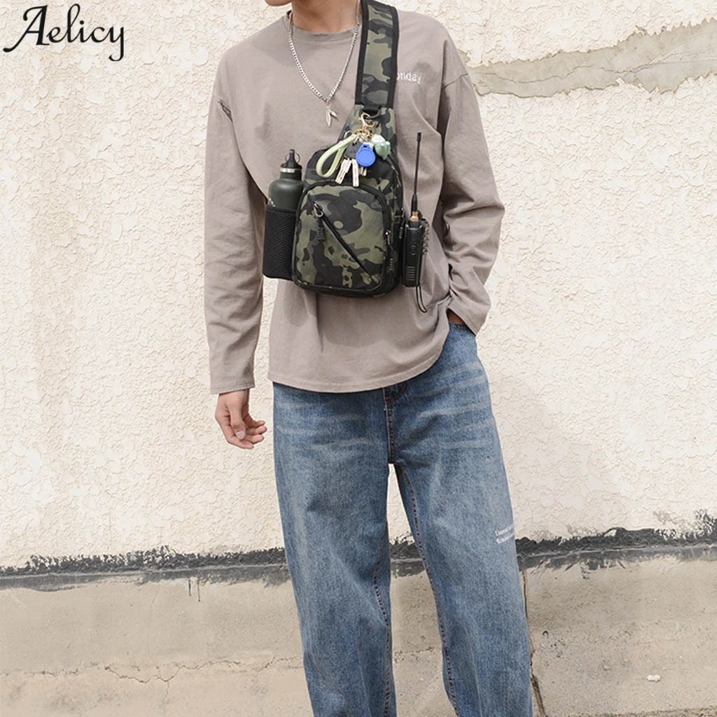Aelicy, камуфляжный дизайн, нейлоновая Мужская нагрудная сумка с одним ремешком на спине, дорожная сумка через плечо, повседневные сумки, спортивные сумки для телефона, Новинка