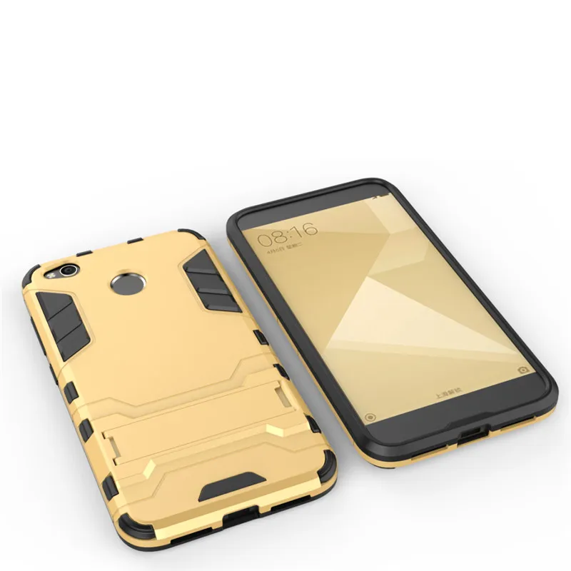Fecoprior Redmi4X TPU Silicon Back Cover Case for Xiaomi Redmi 4X 2in1 Stand Armor Hard Smart Phone Celulars Coque Fundas |