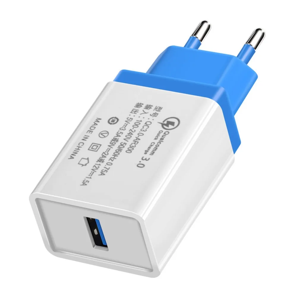 20 шт QC3.0 адаптер для путешествий Быстрая зарядка USB зарядное устройство 18 Вт