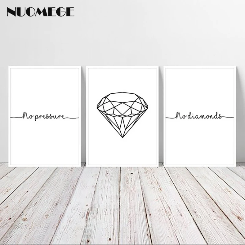 

Inspirational Quote Scandinavian Poster Print Minimalist Diamond Wall Art Canvas Painting Wall Picture for Living Room Decor