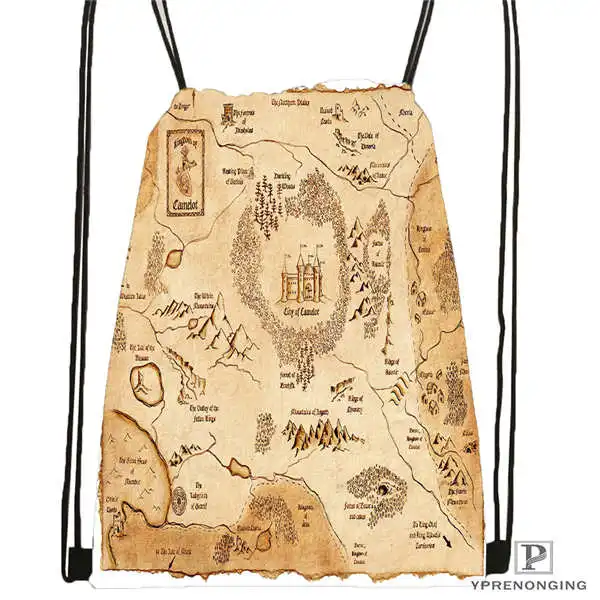 Пользовательский рюкзак marauders_map _ Drawstring сумка милый детский (Черная задняя часть)