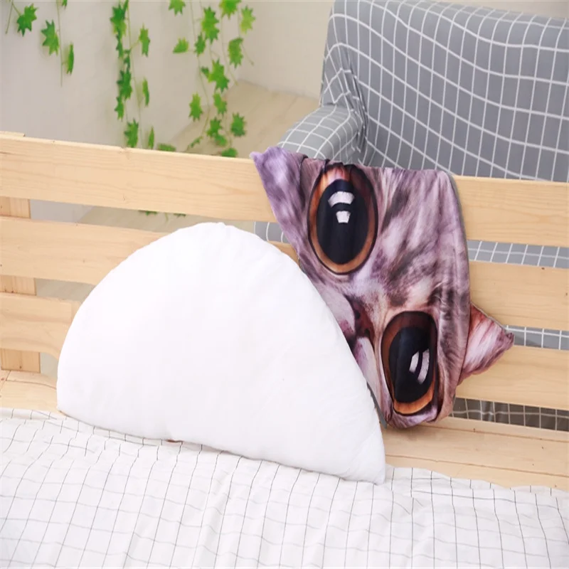 1pc Cute Bigeye Cat Bed Triangular Backrest Pillow Big Back Support Pillow Bedside Lumbar Chair/Cushion Lounger Reading Pillow