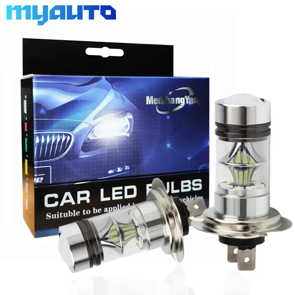H7 100W Светодиодный светильник 1250Lm 12V~ 24V 360 градусов светодиодный чип для авто противотуманный светильник ing Sourcing парковка 6000K белый