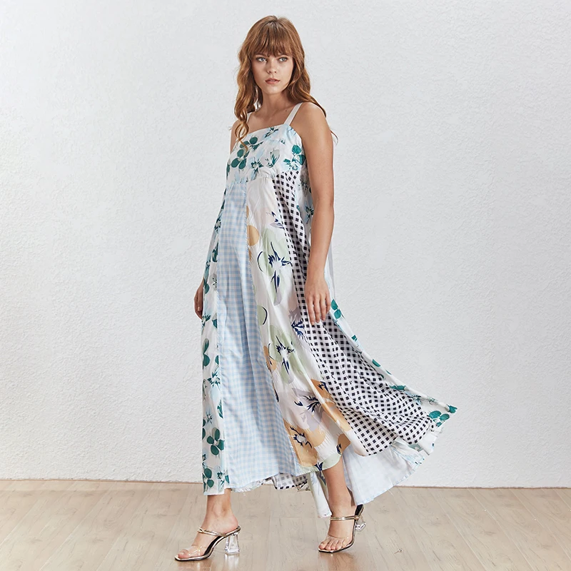 TWOTWINSTYLE винтажное платье трапециевидной формы с принтом для женщин без рукавов