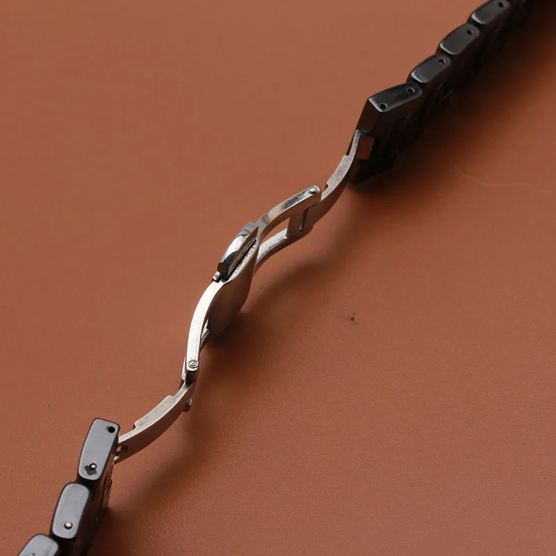 Ремешок керамический для часов черный браслет Samsung Gear S3 Classic Frontier Butterfly metral 14 16 18 20