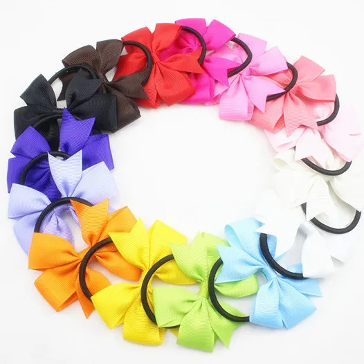400 шт. милые банты из корсажной ленты держатель для волос конский хвост Смешанные