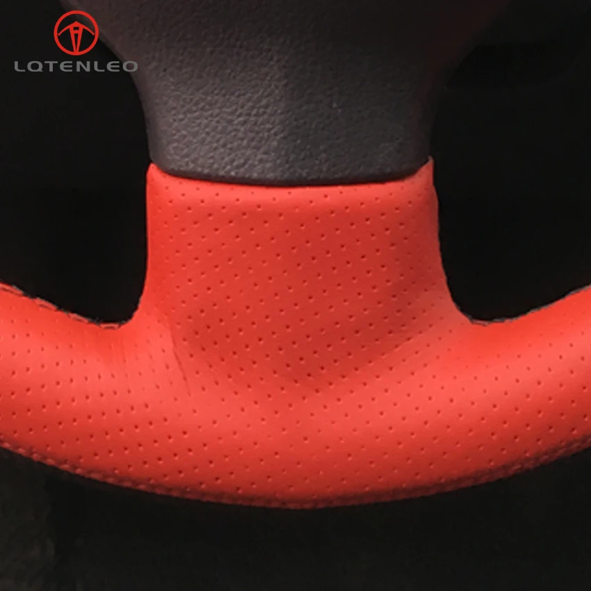 LQTENLEO черная замша красная кожаная DIY Вручную прошитый Руль Обложка для Suzuki SX4 Alto Swift Старый Swift всплеск Opel agila