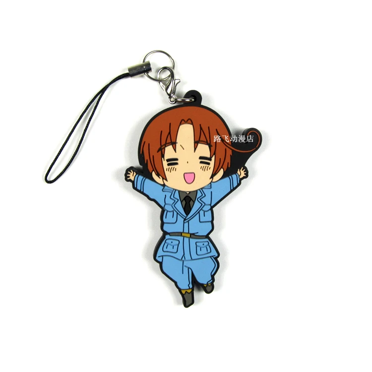 Axis Powers Feliciano Vargas Ludwig Kiku Honda Alfred F. Jones Arthur Kirkland Action Figure Anime Model Rubber Keychain Pendant | Игрушки и