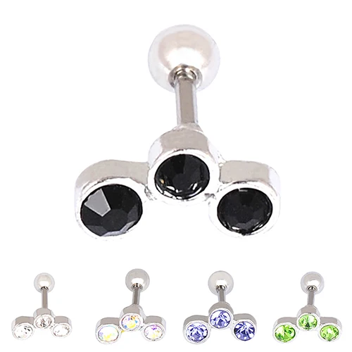 1 Pc Women Rhinestone Tragus Cartilage Stud Short Barbell Body Piercing Earring | Украшения и аксессуары