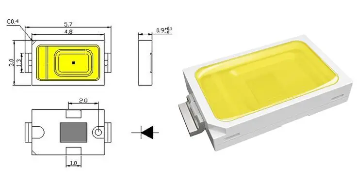 100pc/lot copper Bracket 0.5W 5730 diode White SMD5730 LED 5630 Super Bright Chip SMD5630 5730SMD PCB SMT | Электронные
