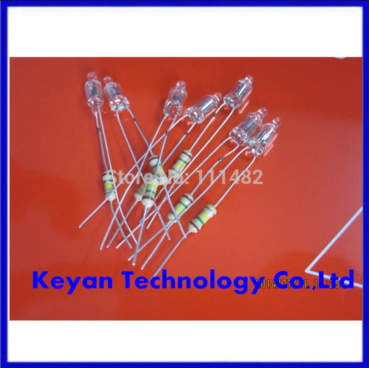 

200pcs Red Neon light neon bulb indicator lamp 4 10mm resistance 220v