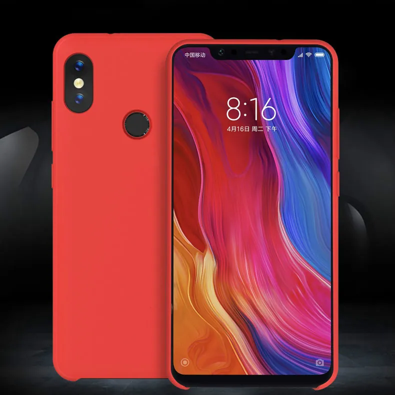 Для Xiaomi mi 8 чехол Cenmaso Оригинальный жидкий силикон мягкие защитную крышку для A2 6X SE