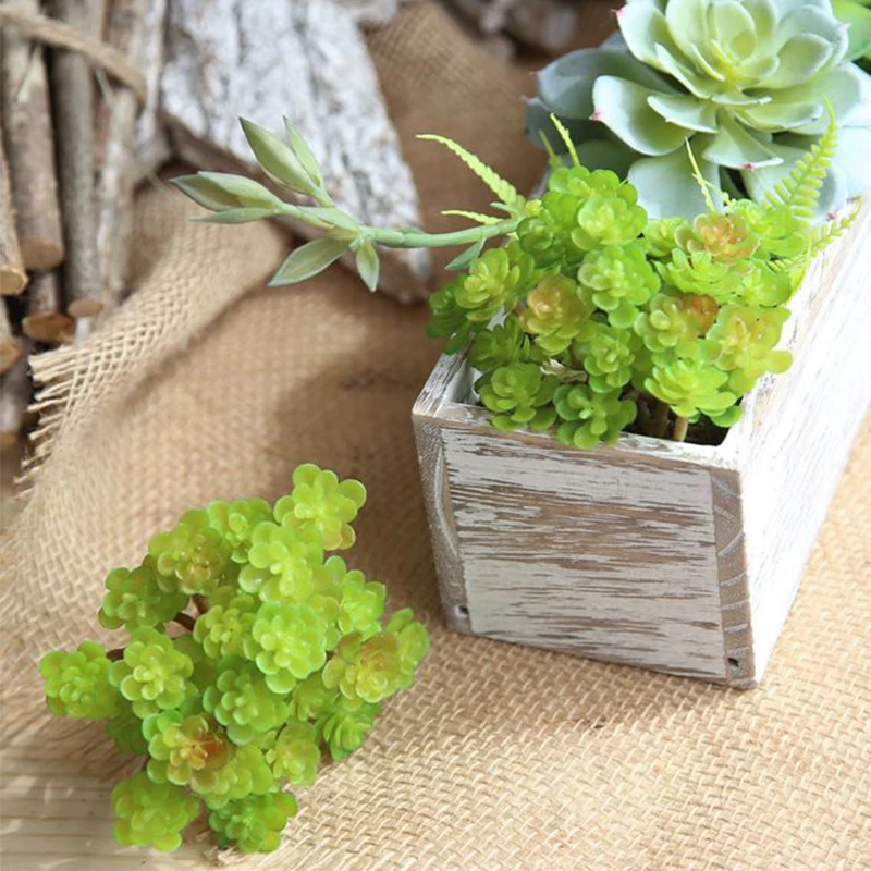 Mini Land Lotus Shrubs 24 heads Miniature Landscape Garden Wedding Artificial Plant Home Green DIY Decoration Fake Succulent | Дом и сад