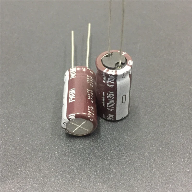 

50pcs 470uF 35V NICHICON PW Series 10x20mm Low Impedance Long Life 35V470uF Aluminum Electrolytic capacitor