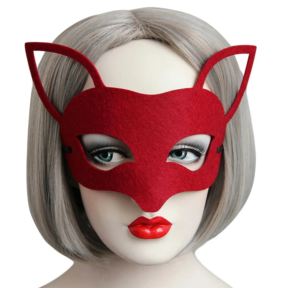 Элегантная женская голова Красной лисы головной убор маска для маскарада