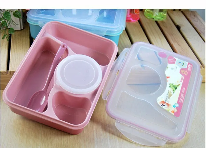 Теплый дом 4 + 1 микроволновая коробка для еды Bento домашняя контейнер столовая