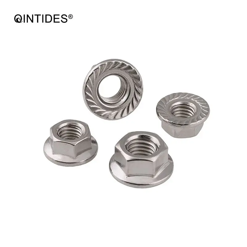 QINTIDES M3 M4 M5 M6 M8 M10 M12 M14 M16 шестигранные гайки с фланцем 304 фланцевые из нержавеющей