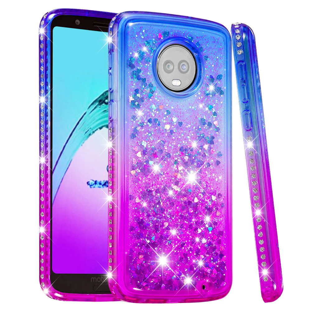 Алмазный Блеск силиконовый чехол для Motorola Moto G6 /G6 плюс жидкость зыбучие пески шику плавающей течет Обложка для Moto G6