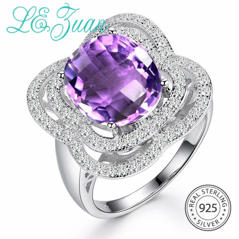 Женское кольцо с натуральным аметистом 925 карата из серебра пробы|ring for|rings for womenring