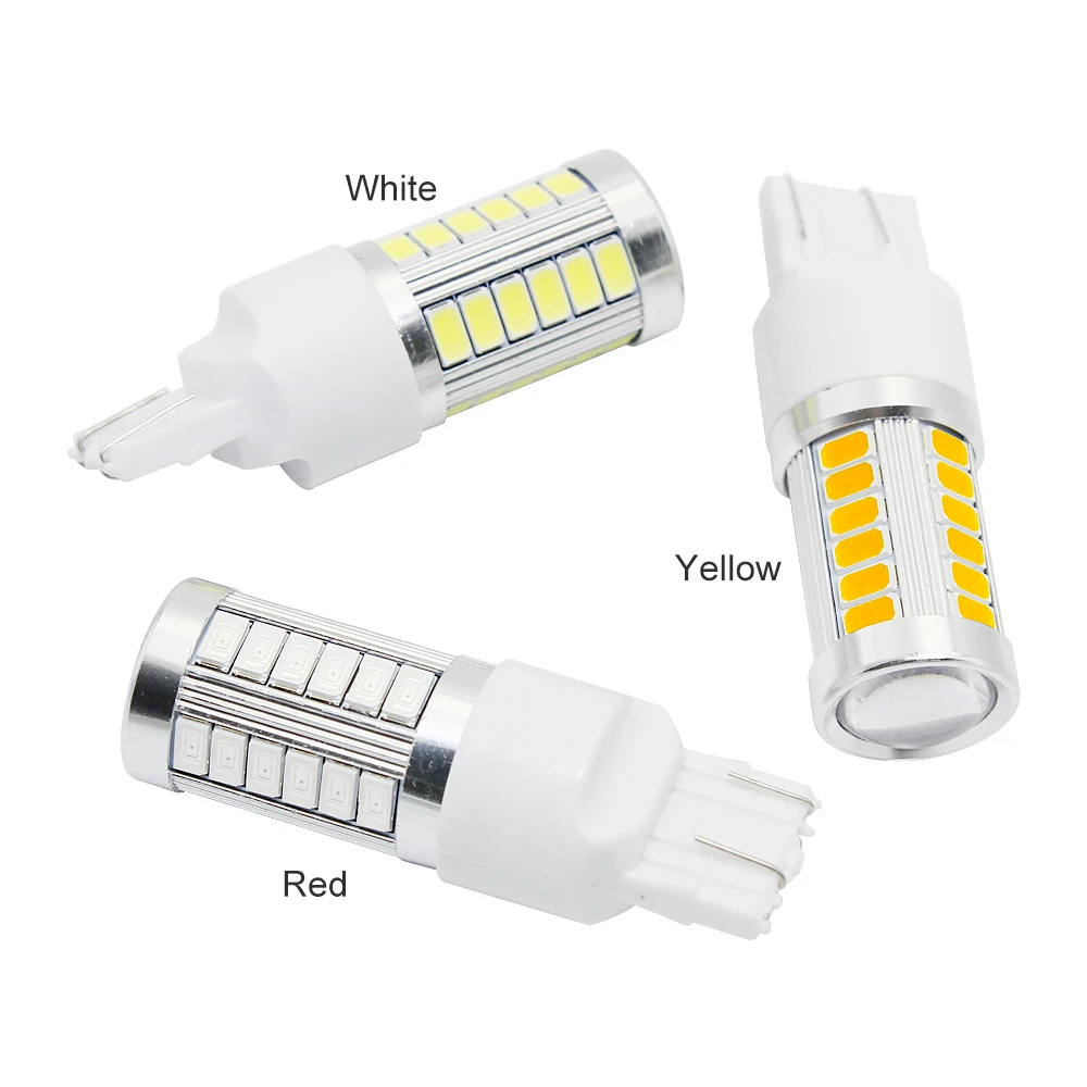 1 шт.: ANBLUB 7443 T20 W21/5 Вт светодиодный автомобиль стоп-сигналы 12V 5630 5730 33SMD автоматический обратный лампы, сигнализирующий фонарь сигнальные огни
