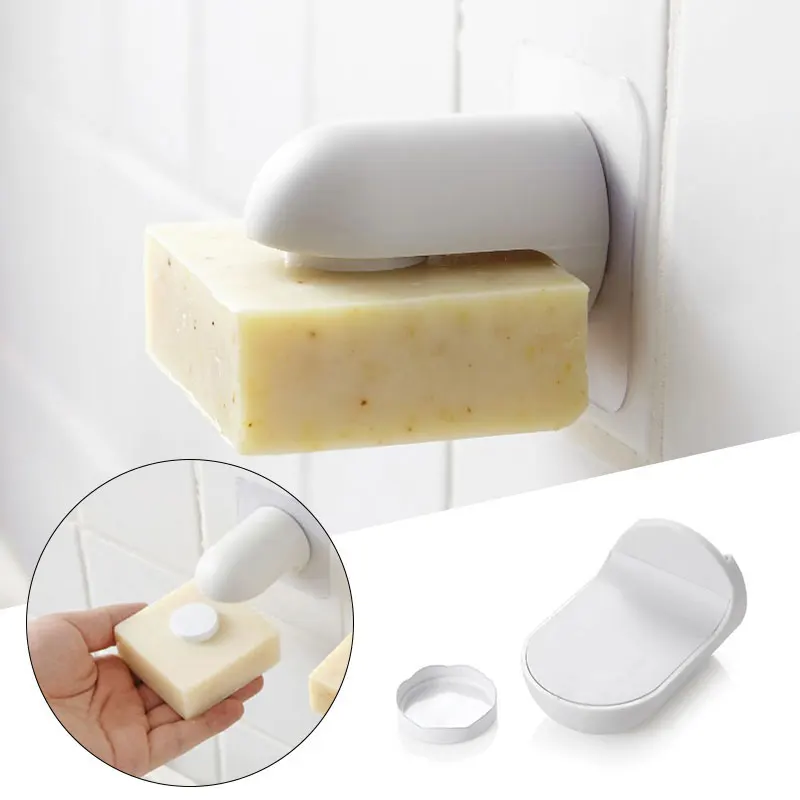 Household Innovative Magnet Soap Rack Bathroom Wall-mounted Holder Absorber Free Punch Drain Box Sucker Drop Shipping | Дом и сад