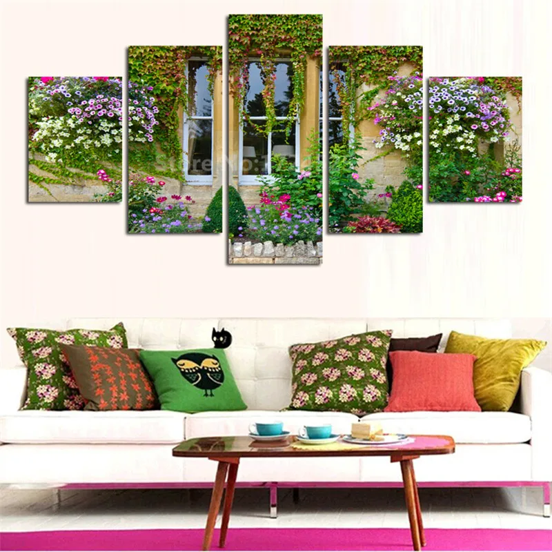 Горячая Распродажа 2017 Новые красочные цветы картины на холсте наружные окна
