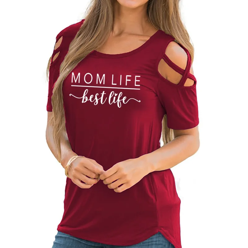 Женская Повседневная футболка с принтом MOM LIFE Best Life милая силиконовая