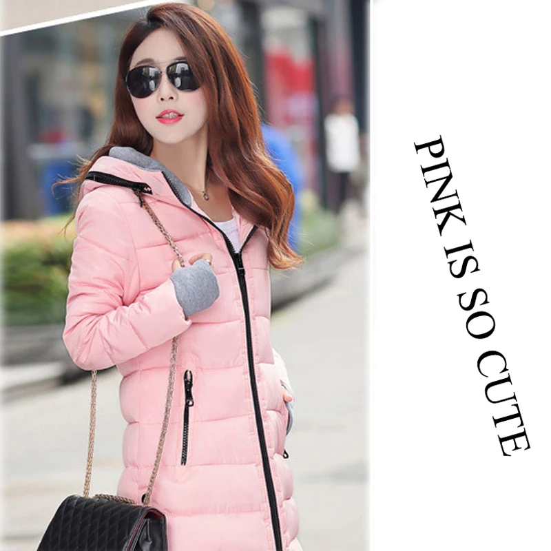 Куртки для рук теплые женские парки 2017 длинные черные пальто на молнии стеганые