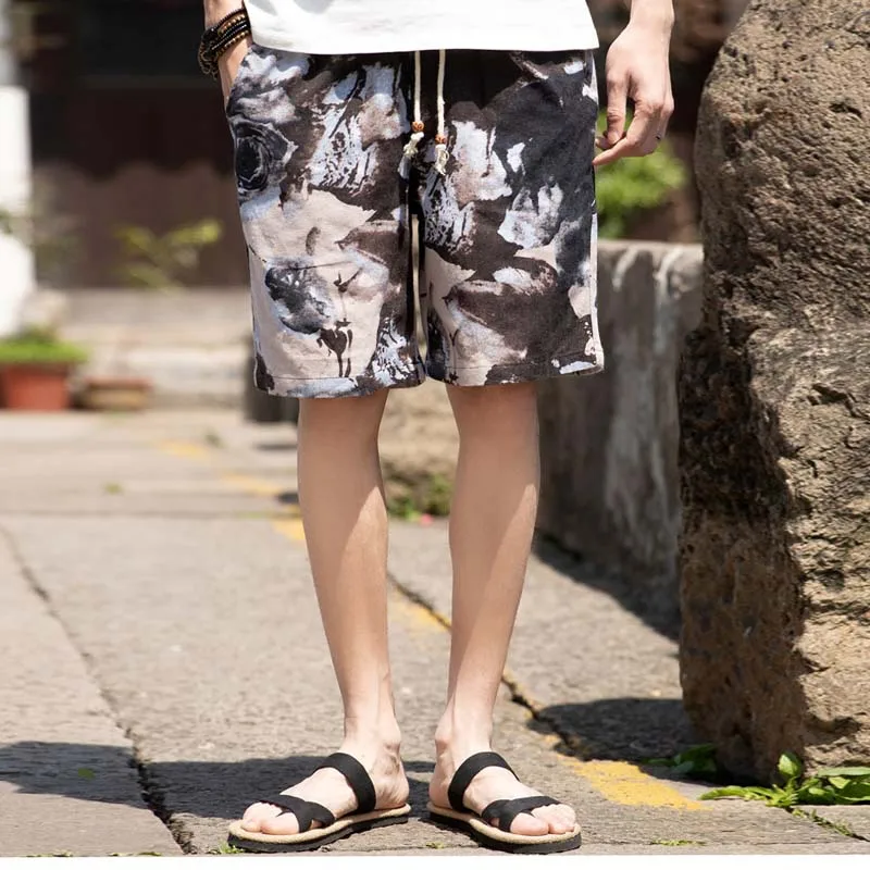 Для Мужчин's Пляжные шорты новая льняная летняя шляпа для активного отдыха