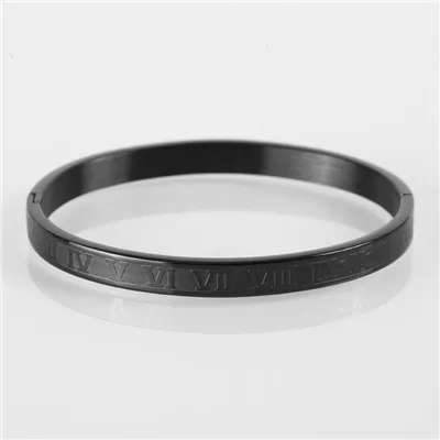 Men And Black Mcllroy, мужской Браслет-манжета, браслет из нержавеющей стали, розовое золото, браслет с резьбой, римская цифра, классические ювелирные изделия, высокое качество 328 - Окраска металла: Men And Black