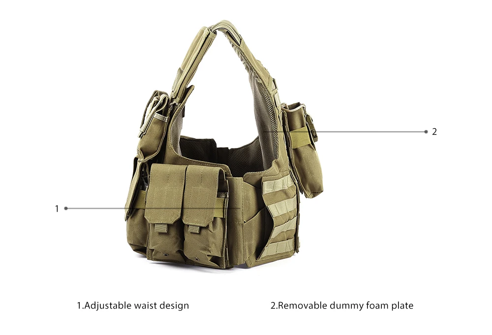 Охотничий Тактический Жилет с множеством карманов военный Molle Plate Carrier для мужчин страйкбол охота черный камуфляж жилет