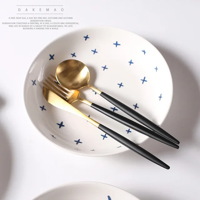 Porcelain Fruit Plates European Style Food Salad Steak Dishes Ceramic Home Decor Brief Dessert Plate Drop Shipping |